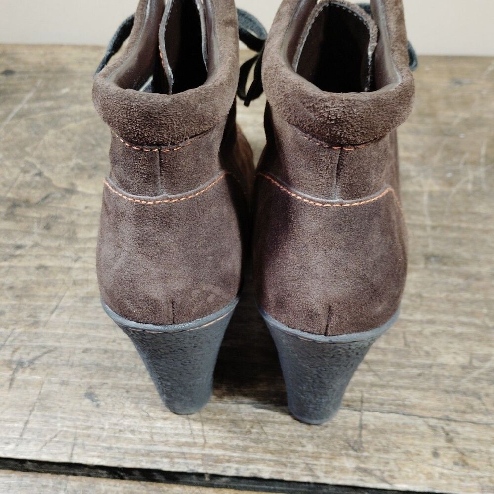 BORN BOC Women's Sz 11 Boots Brown Suede Block Heel Lace Up Platform Shoes READ - Picture 8 of 16